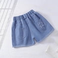 thumbnail image 2 of BLTIBY Girls Ripped Jean Shorts Teens High Waisted Y2K Distressed Denim Short Pants Summer Fashion Cute Jorts with Pockets Blue 7 9-10 Years, 2 of 9
