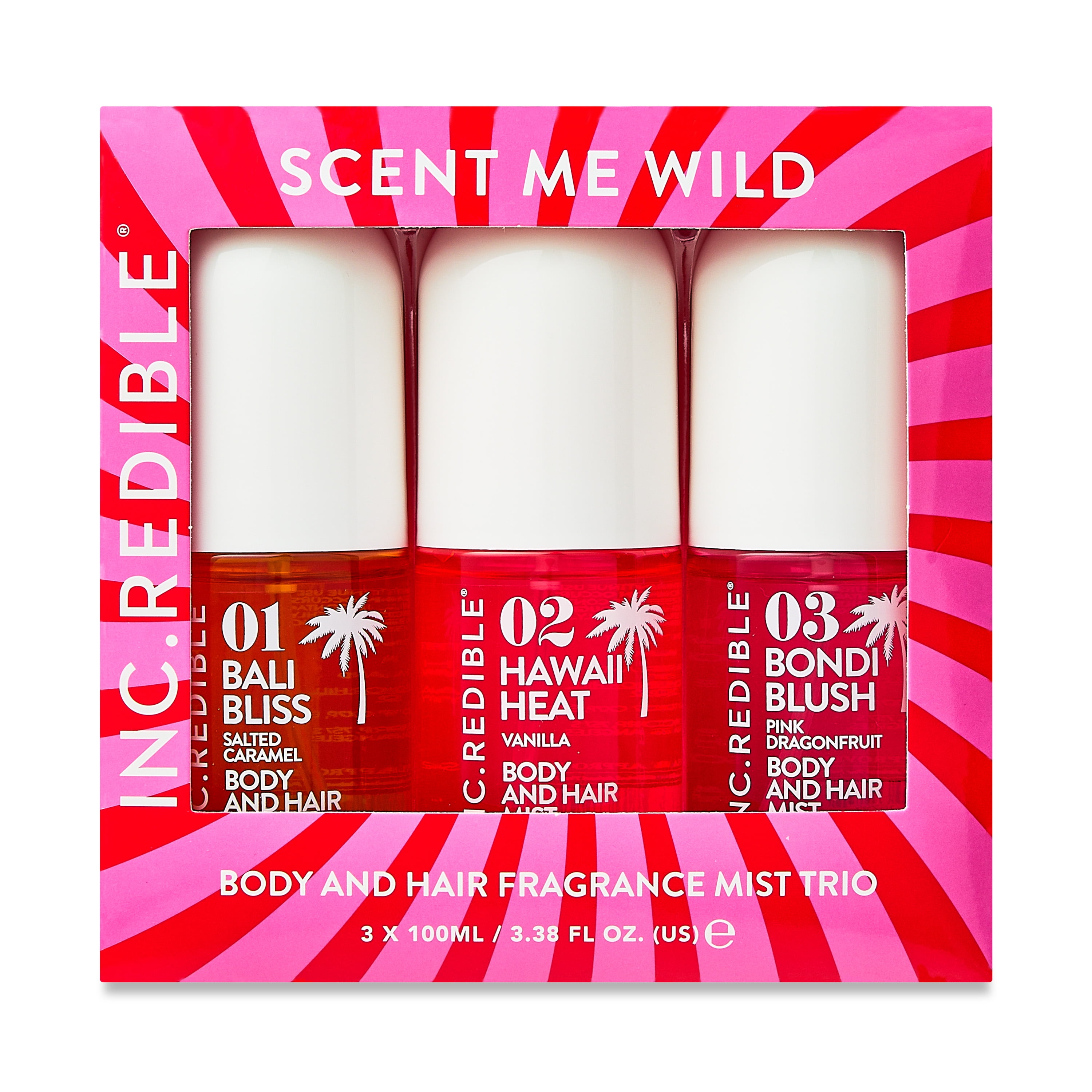 (2 pack) INC.redible Scent Me Wild Body & Hair Fragrance Mist Set, 3 Count