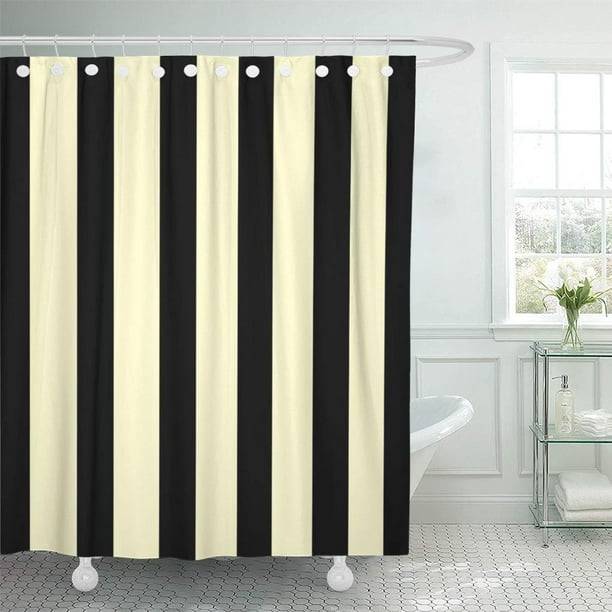 Elegant Shower Curtain 66x72 Inch, Cream Black And White Shower Curtain