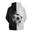 thumbnail image 2 of Uourmeti White&Black Soccer Teens Casual Zip Up Hoodie Long Sleeve Soft with Pockets Comfy Trendy Top for Daily Use Size 10-12, 2 of 6