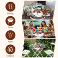 thumbnail image 7 of Teal Christmas Snowman Round Tablecloth, Fitted Table Cover with Elastic for 36"-44" Round Tables, Xmas Tree Snowflake Botanical Table Cloth Outdoor Indoor Dinning Party Waterproof Tablecloths, 7 of 7