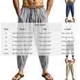thumbnail image 3 of HOMADLES Mens Casual Linen Joggers Pants Elastic Waist Side Pocket Sports Pants Outdoor Athletic Pants Khaki Size XL, 3 of 9