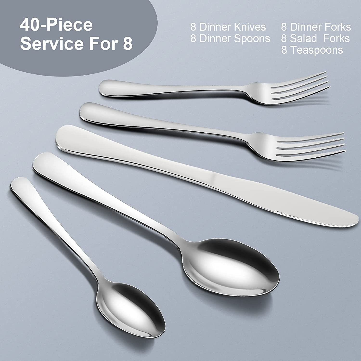 Paincco 60-Piece Silverware Set Service for 12, Stainless Steel Flatware  set, Pearled Edge Cutlery Set Includes Knife Fork Spoon, Beading Eating