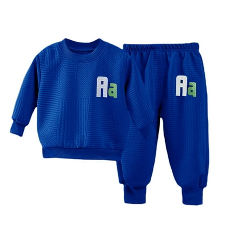 

Zhuashum Clothes For Baby Boys Girls 6-12 Months Long Sleeve Color Block Cartoon Prints Sweatshirt Sweatpants Toddler Fall Winter Round Neck 2 Piece Outfit Leisure Wear Blue