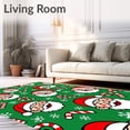 thumbnail image 2 of ODIKA 8'x10' Machine Washable Non-Slip Area Rug, Jolly Santa Whimsy Holiday Festive Motif High Traffic Rug with Pad, Green, 624942, 2 of 8