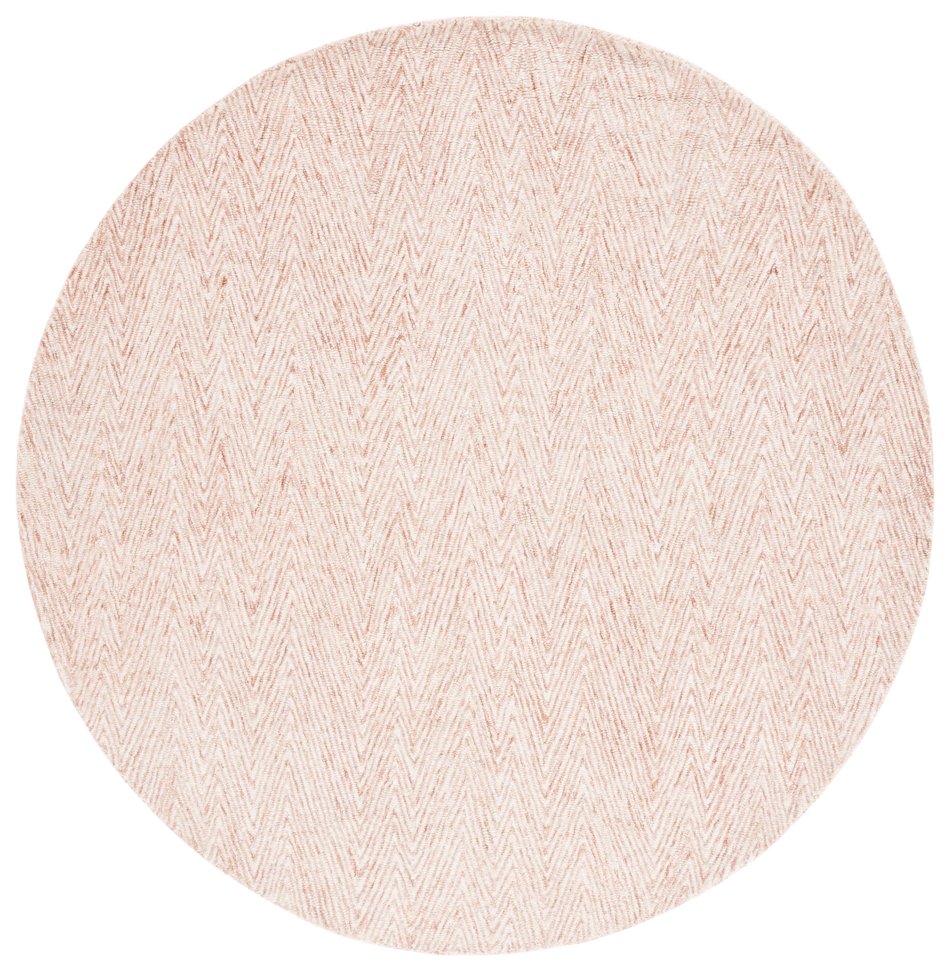 SAFAVIEH Abstract Celina Chevron Area Rug, Brown/Ivory, 6' x 6' Round