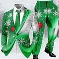 thumbnail image 2 of Christmas Suit for Men 2 Piece Formal One Button Xmas Jacket Blazer And Trousers Set Slim Fit Winter Party Wedding Men's Suits, 2 of 5