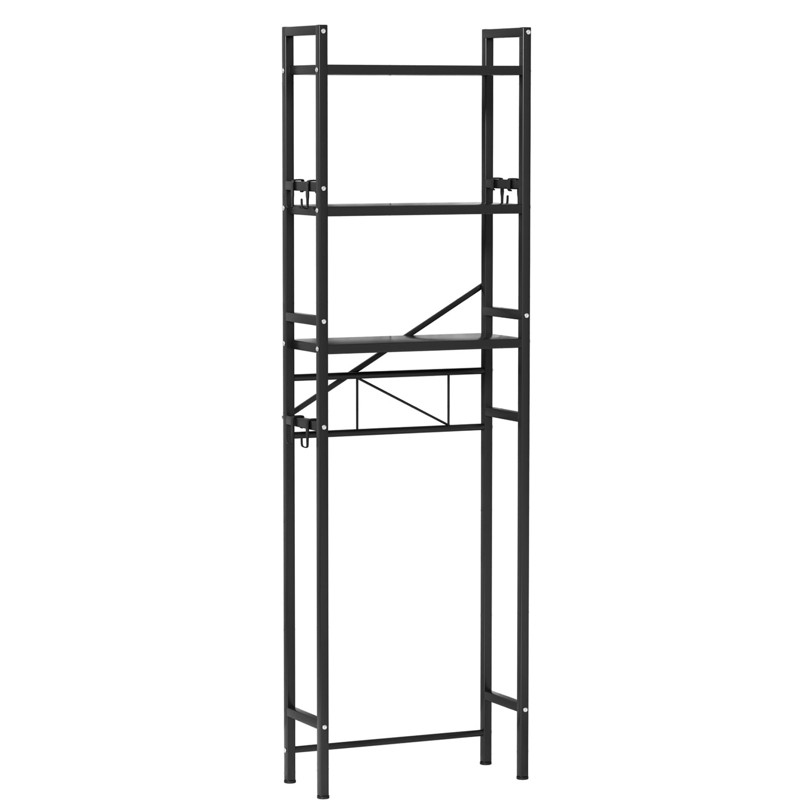 Demete 3 Tier Over The Toilet Storage Shelf, Freestanding Carbon Steel Bathroom Organizer Rack, Adjustable Space Saving Storage 19.69 x 7.87 x 64.96 inch