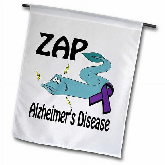 3dRose, Zap Alzheimers Disease Awareness Ribbon Cause Design, 18 x 27 inch Garden Flag