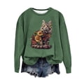 thumbnail image 4 of CLOISE Sweatshirt Women Printed Pullover Sweatshirts Crew Neck Long Sleeve Hoodies Shirts Green Drop Shoulder Basic Tops Fall Cute Preppy Clothes XL, 4 of 4
