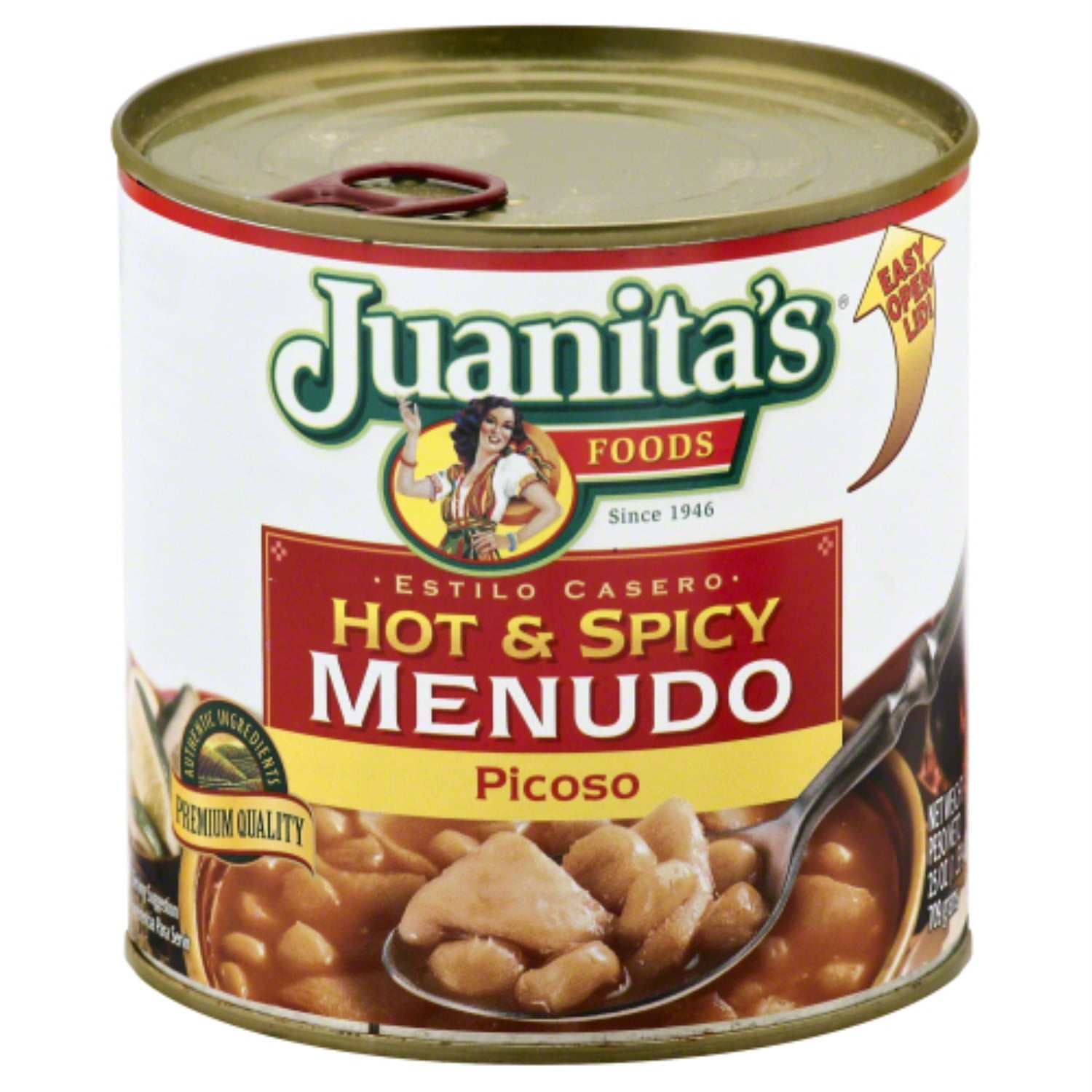 Juanita's Foods Hot & Spicy Menudo, Canned Menudo, 25 oz