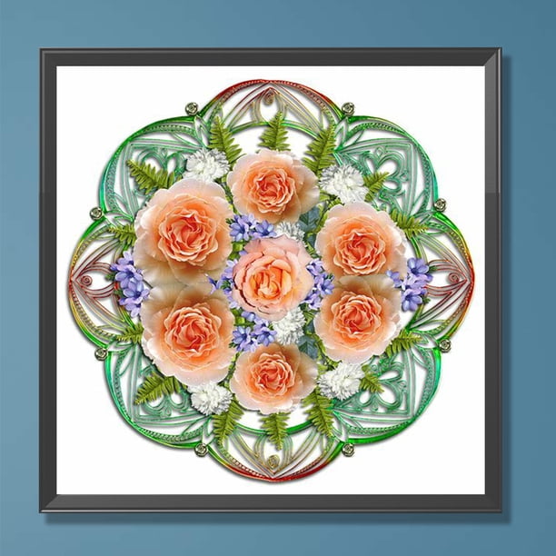 Cuadros Decorativos Diamante pintura 5D DIY taladro redondo completo Mandala ramo decoración del hogar arte Wdftyju embutido en tela