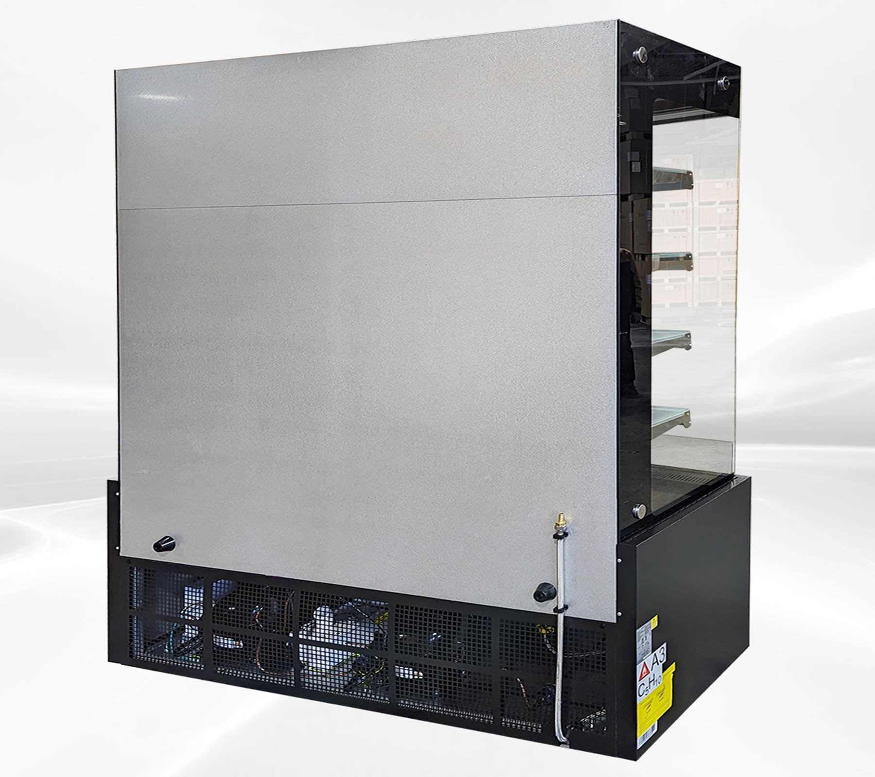 60 in W 34 Cu. ft. Commercial Open Air Display Merchandiser Refrigerator, Vertical Grab & Go Refrigerated Showcase, Black, ETL Certified