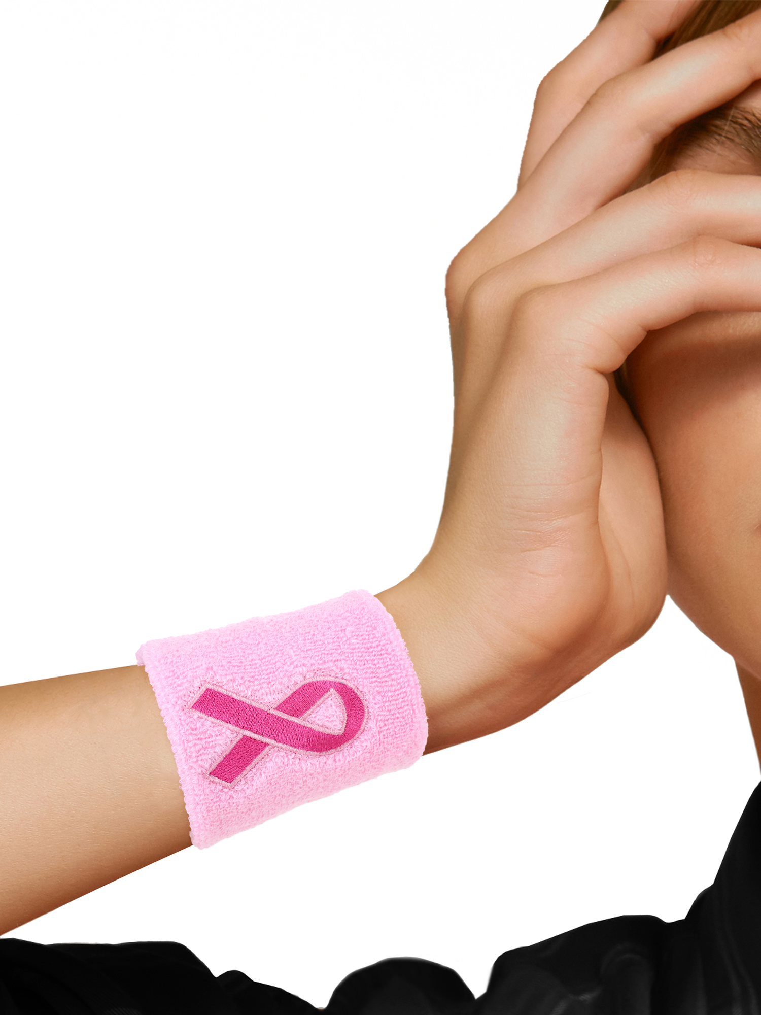 Breast Cancer Awareness Sweat Bands, 2 Pieces, Pink
