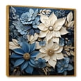 thumbnail image 2 of Designart "Blooming Brush Of White And Blue Poinsettias IV" Poinsettias Floater Framed Wall Art Prints, 2 of 5