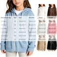 thumbnail image 3 of PureCasa Girls' Zip Up Sweaters Solid Color Loose Fit Hoodies Soft Comfy Long Sleeve Knit Sweater Hoodie With Pockets, 3 of 5
