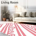thumbnail image 2 of ODIKA 6'x9' Machine Washable Non-Slip Area Rug, Cane Stripe Swirl Duo Sweet Holiday Confection High Traffic Rug with Pad, Pink, 626403, 2 of 8