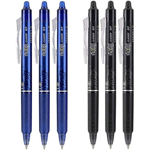 Pilot FriXion Clicker 0.7mm, Erasable Gel Pens, Fine Point (6Pack