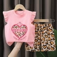 thumbnail image 2 of NOLDARES Baby Toddler Girl Two Piece Outfits Clothes Sleeveless Tank Shirt and Pullover Tee with Elastic Shorts Set(Orange,3-4 Y), 2 of 4
