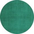 thumbnail image 1 of Ahgly Company Machine Washable Indoor Round Abstract Turquoise Blue Modern Area Rugs, 4' Round, 1 of 4