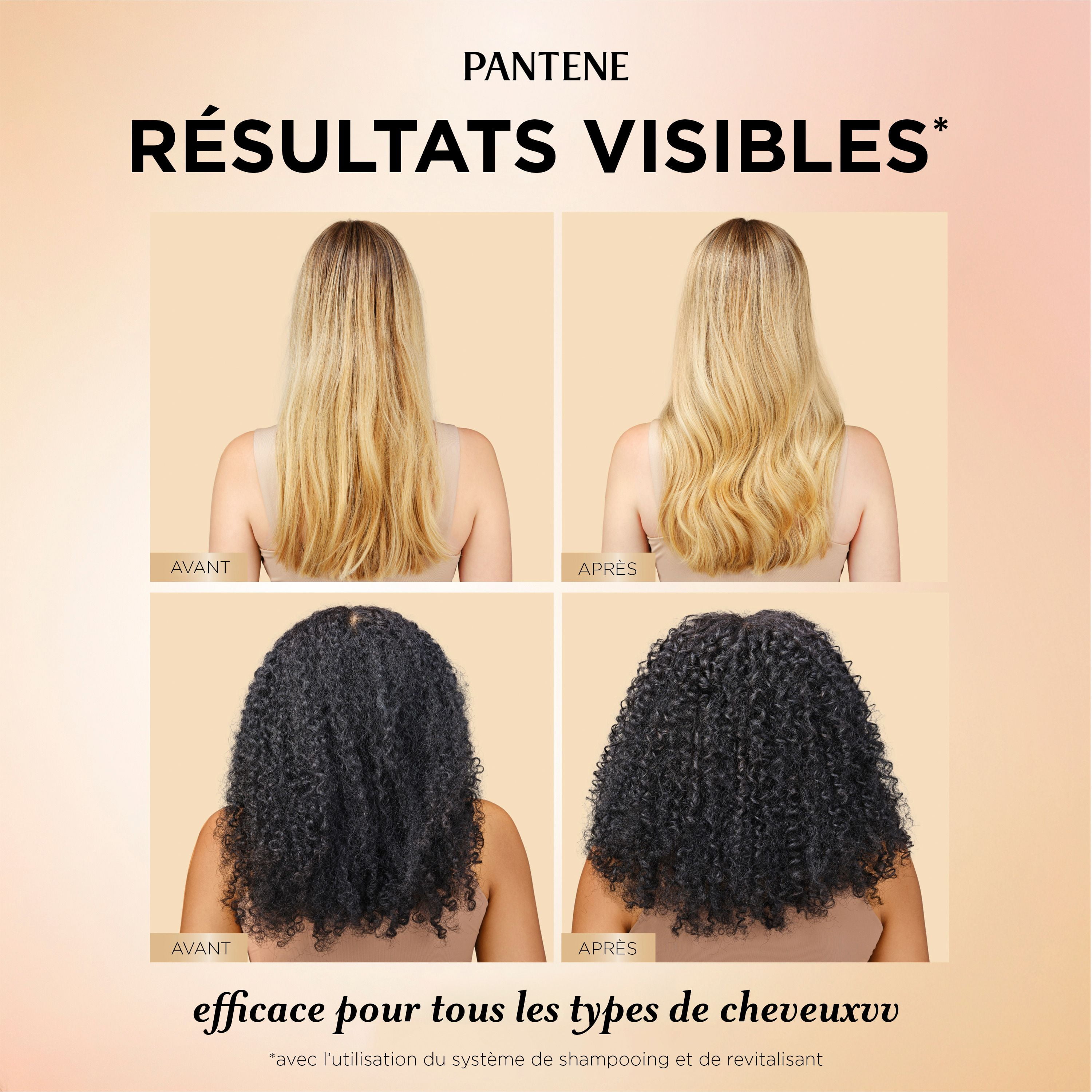 Shampooing Pantene Abondants et forts avec complexe de provitamine B5 et niacinamide