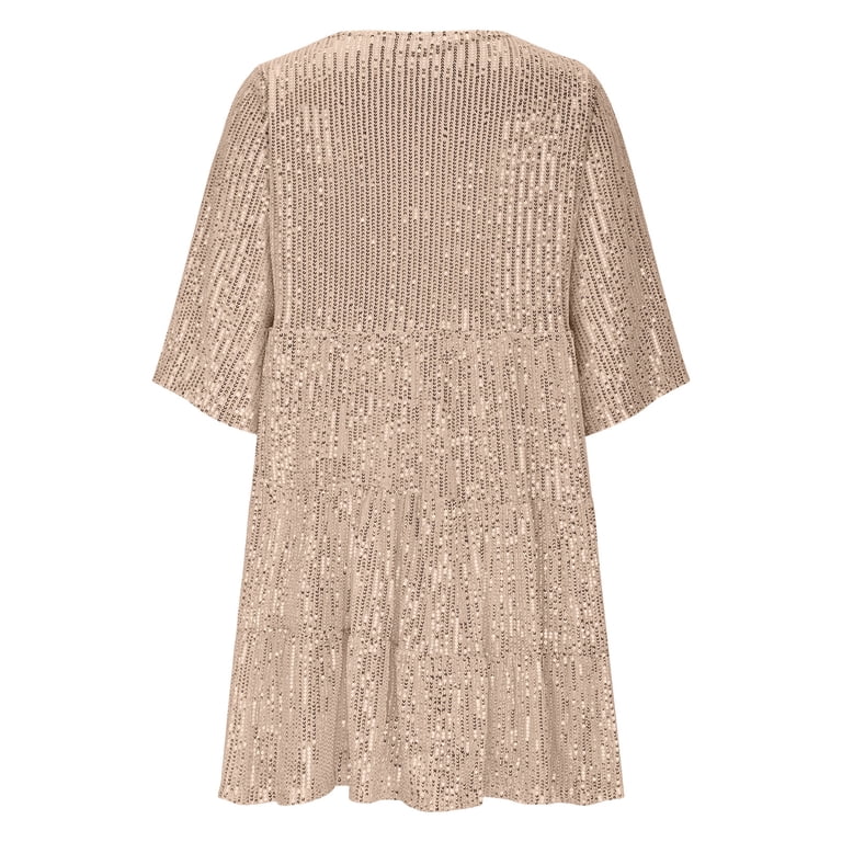 Rose Gold Womens Formal Date Night Evening Dresses Homecoming Dress for  Women Short Sleeve Rose Floral Loose Fit Sequin Sparkly Mini Short Summer  Fall Dresses 2026 XXL - Walmart.com
