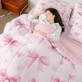 thumbnail image 4 of Castle Fairy Kawaii Girly Bow Bedding Comforter Set,Cherry Blossom King Bedding Sets, 4 of 8