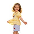 thumbnail image 3 of HAYIMI Girls Summer Short Sleeve Outfit Sets Cute Embroidery Two Piece Tops Shorts Clothes Sets Trendy Clothing Sets, 3 of 9
