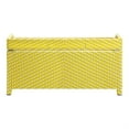 thumbnail image 3 of Furniture of America Azur Yellow Poolside Outdoor Wicker Metal Storage Bench, 3 of 10