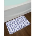 thumbnail image 2 of Tropical Bath Mat, Pineapples on a Hibiscus and Dots Background Flourishing Hawaiian Summer, Non-Slip Plush Mat Bathroom Kitchen Laundry Room Decor, 29.5 X 17.5 Inches, Lavender and Purple, Ambesonne, 2 of 2