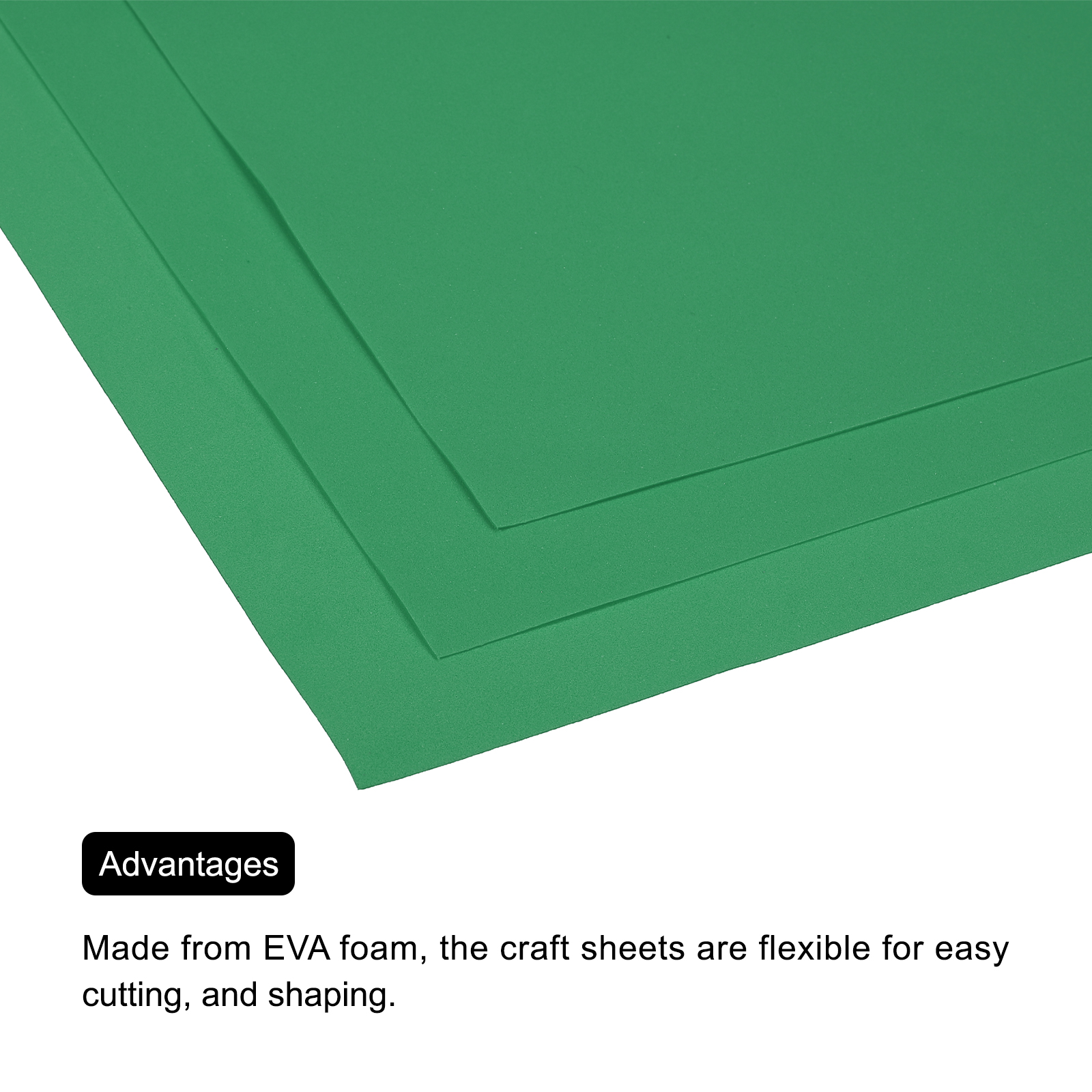 EVA Foam Sheets Emerald Green 19.7 Inch x 35.4 Inch 1mm Thick Crafts Foam Pack of 5