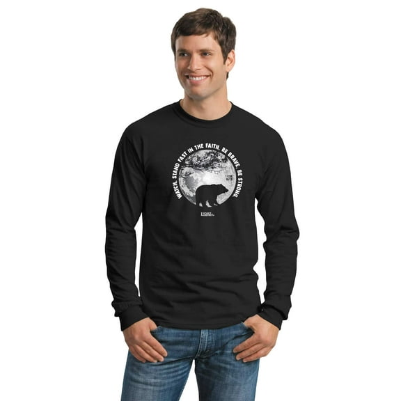 Light Source Mens Long Sleeve T-Shirt - Watch Stand Fast - Black - Small