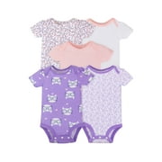 Little Star Organic Baby Girls Organic Bodysuits, 5-Pack, Size Newborn-24M