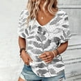 thumbnail image 2 of Dovford Shirts Womens Loose Fit V Neck Short Sleeve Lace Eyelet Tops Dressy Casual Floral Print Summer T Shirts Blouses, 2 of 7
