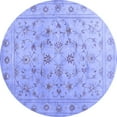thumbnail image 1 of Ahgly Company Machine Washable Indoor Round Abstract Blue Contemporary Area Rugs, 7' Round, 1 of 4