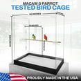 PENNZONI Extra Large Bird Cage for Macaws & Parrots, Crystal Clear Acrylic Cage, No Base