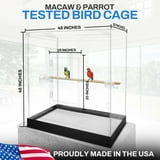 PENNZONI Extra Large Bird Cage for Macaws & Parrots, Crystal Clear ...