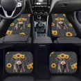 thumbnail image 2 of Renewold Car Floor Mats 4 PCS Universal Fit Heavy Duty Front & Rear Car Carpet for Most Vehicles, Auto Interior Accessories Decor, Highland Cow Sunflower Black Leopard Print, 2 of 7
