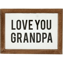 Pavilion Gift Company - Love You Grandpa - 5.5" x 4" Wood Framed Glass Plaques