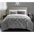 thumbnail image 1 of Chic Home CS5062-US Enzo Pinch Pleated Ruffled & Pintuck Sherpa Lined Comforter Set - Grey - Queen - 3 Piece, 1 of 1