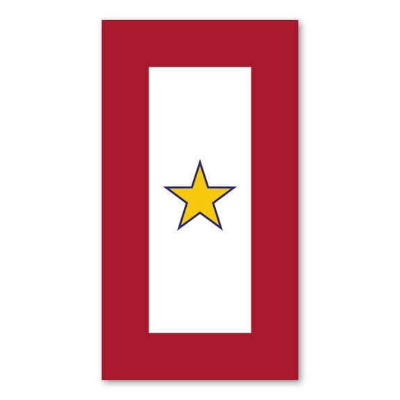Magnetic Bumper Sticker - Gold Star Service Flag - 1 Gold Star - United States Military Service - 5.5" x 3"