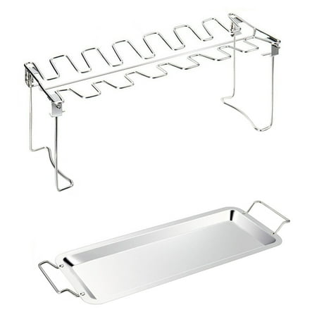 

BESTONZON Chicken Leg Wing Rack Stainless Steel Metal Roaster Stand with Drip Tray