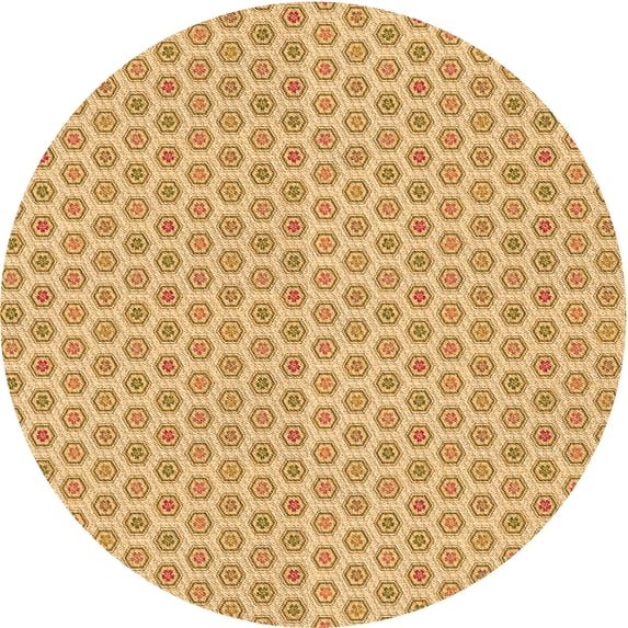Ahgly Company Machine Washable Indoor Round Transitional Orange Area Rugs, 6' Round