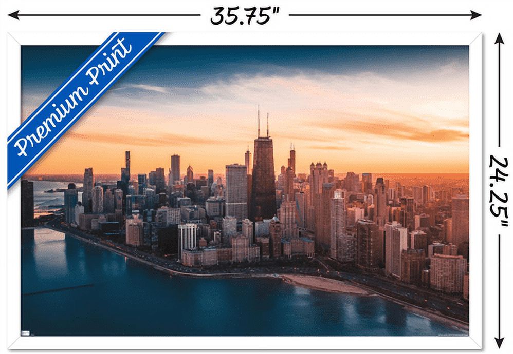 Cityscapes - Chicago, Illinois Wall Poster, 22.375" x 34", Framed