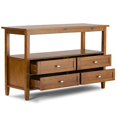 thumbnail image 3 of SIMPLIHOME Warm Shaker Sofa Console Tables, Light Golden Brown, 3 of 5