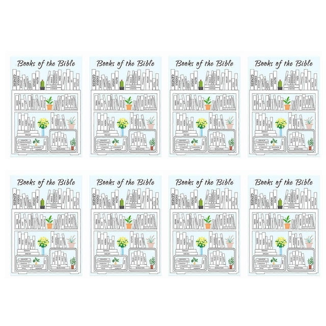 4/8pcs Bible Book Stickers 5x7 Inch, Christian Bible Tracker for Women & Men, Bible Study Dashboard Sticker, Faith & Scripture Stickers