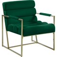 thumbnail image 1 of Meridian Furniture Zayne Green Velvet Accent Chair with Gold Iron Frame, 1 of 5