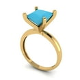 thumbnail image 2 of Clara Pucci 14K Yellow Gold 3ct Turquoise Solitaire Ring for Women, 2 of 8