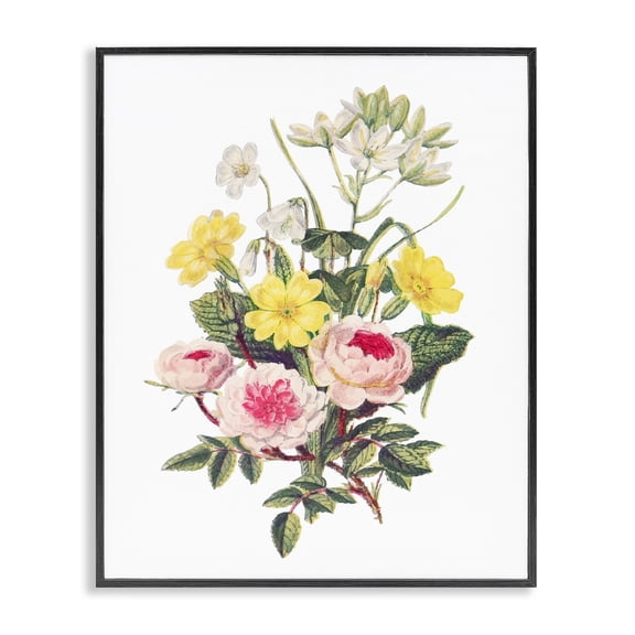 Bushel of Wild Florals Black Framed Giclee Art, design by Lettered and Lined