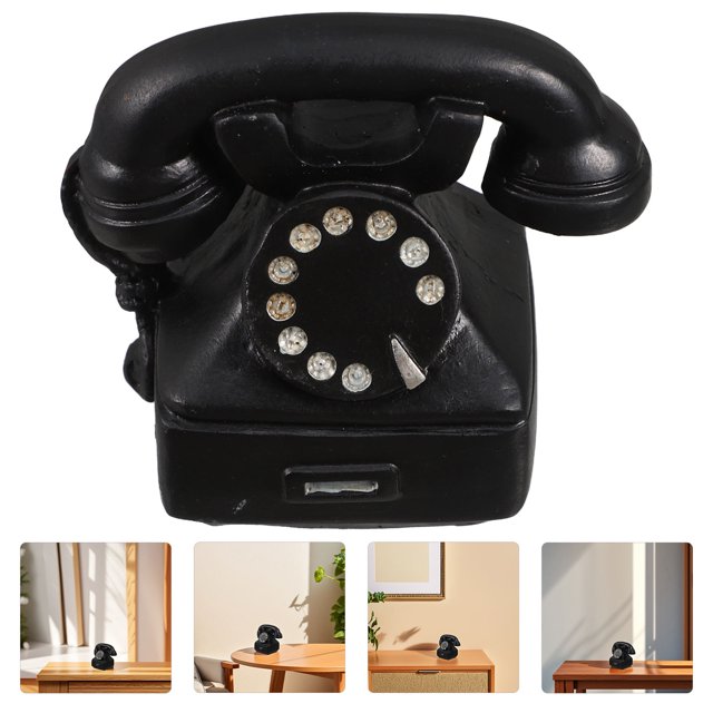 NUOLUX Teléfono Retro Negro En Resina Para Decorar Casa O Escritorio